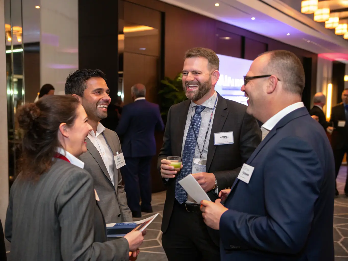 A diverse group of professionals networking at a Top of Texas Data League event, exchanging ideas and building connections within the data science community.